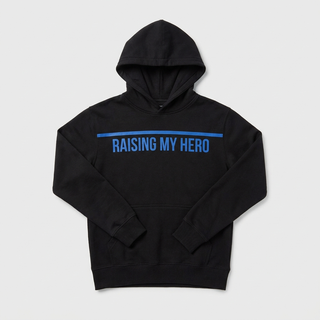 Raising My Hero Police Dad thin blue line hoodie