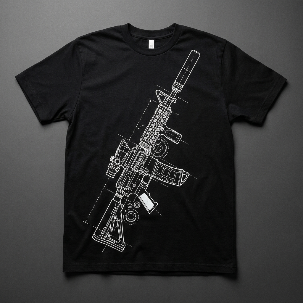 Suppressed AR-15 carbine tee