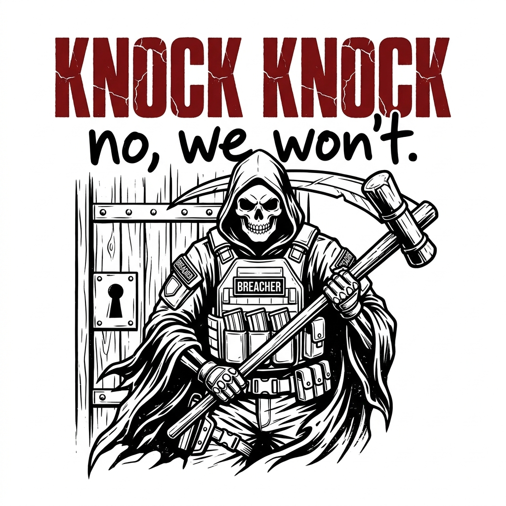 Knock Knock print graphic