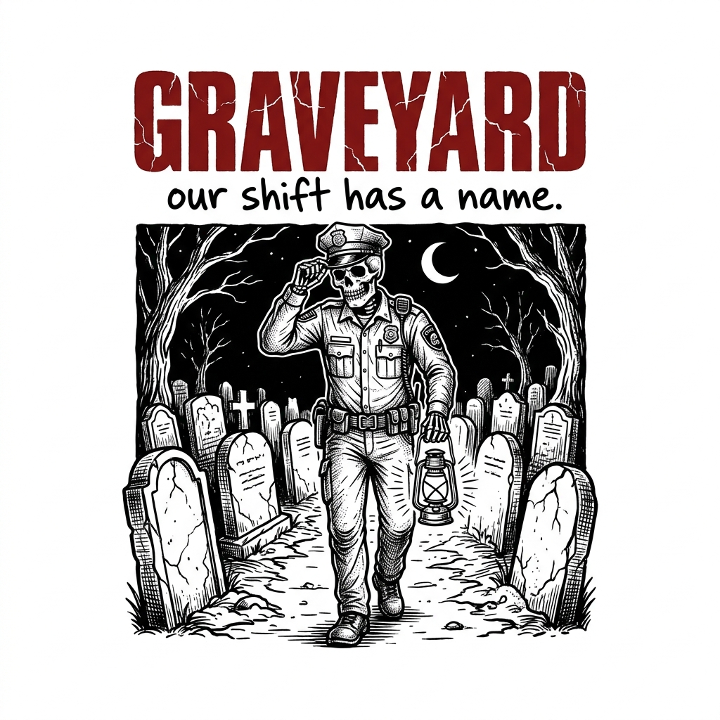 Graveyard print graphic