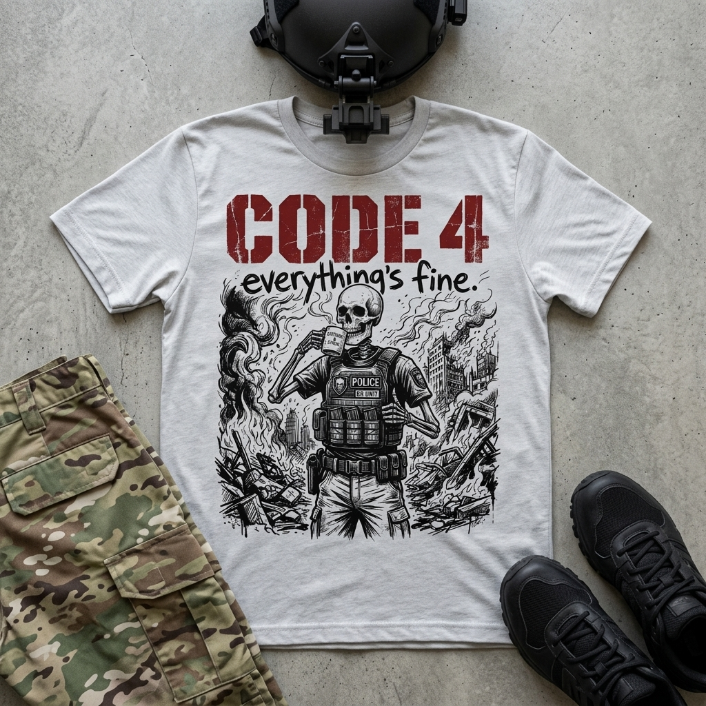 Code 4 tee, tactical dark art graphic