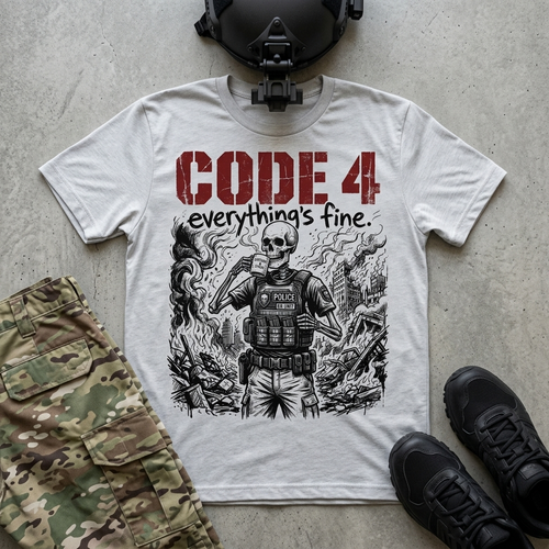 Code 4 tee, tactical dark art graphic