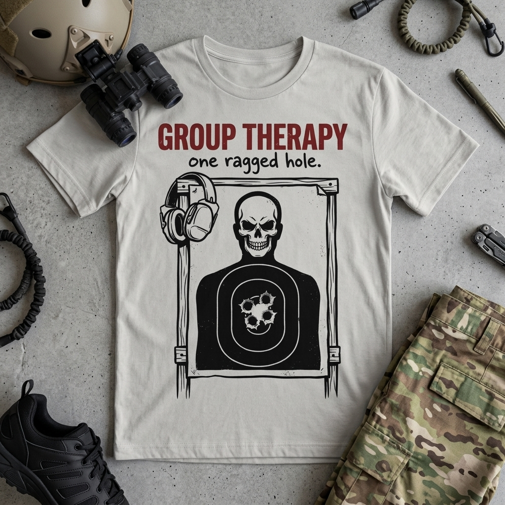 Group Therapy tee, range target graphic