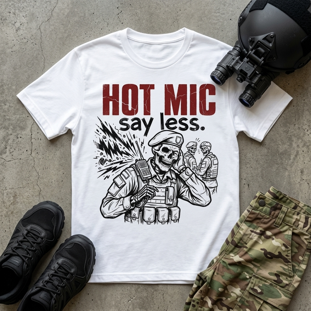 Hot Mic tee, tactical dark art graphic