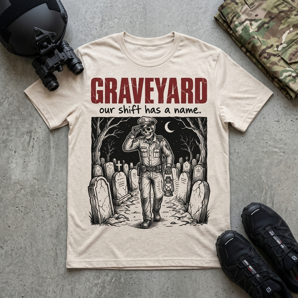 Graveyard tee, tactical dark art graphic