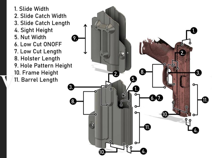 TLR-1 universal holster QLS plate
